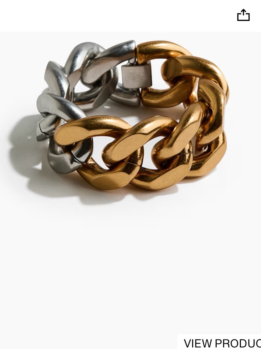 Stella McCartney gor H&M Oversized Two-Tone Chain Bracelet in Gold and Silver